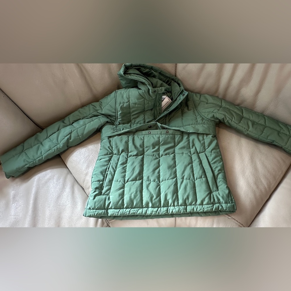 New Amazon Essentials Kids Quilted Pullover puffer Jacket Hood Coat Green 10